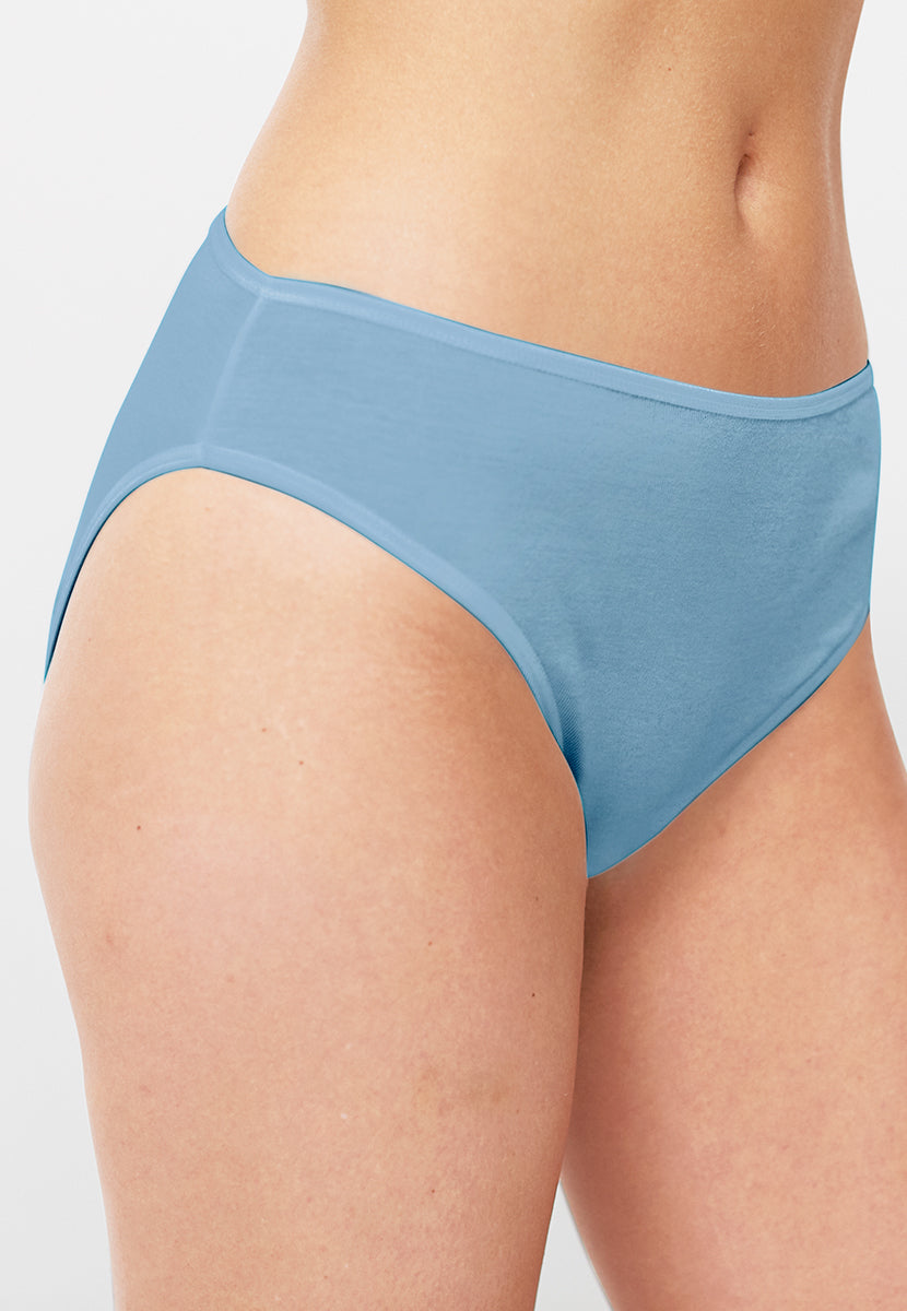 2 Pack Pure Cotton Bikini Brief - Cornflower Blue