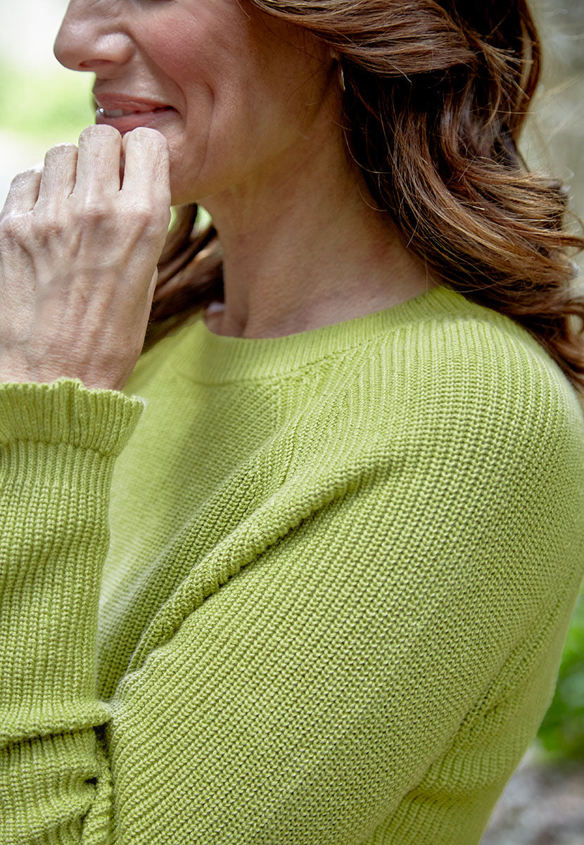 Rosa Relaxed Crew Neck Jumper - Soft Olive