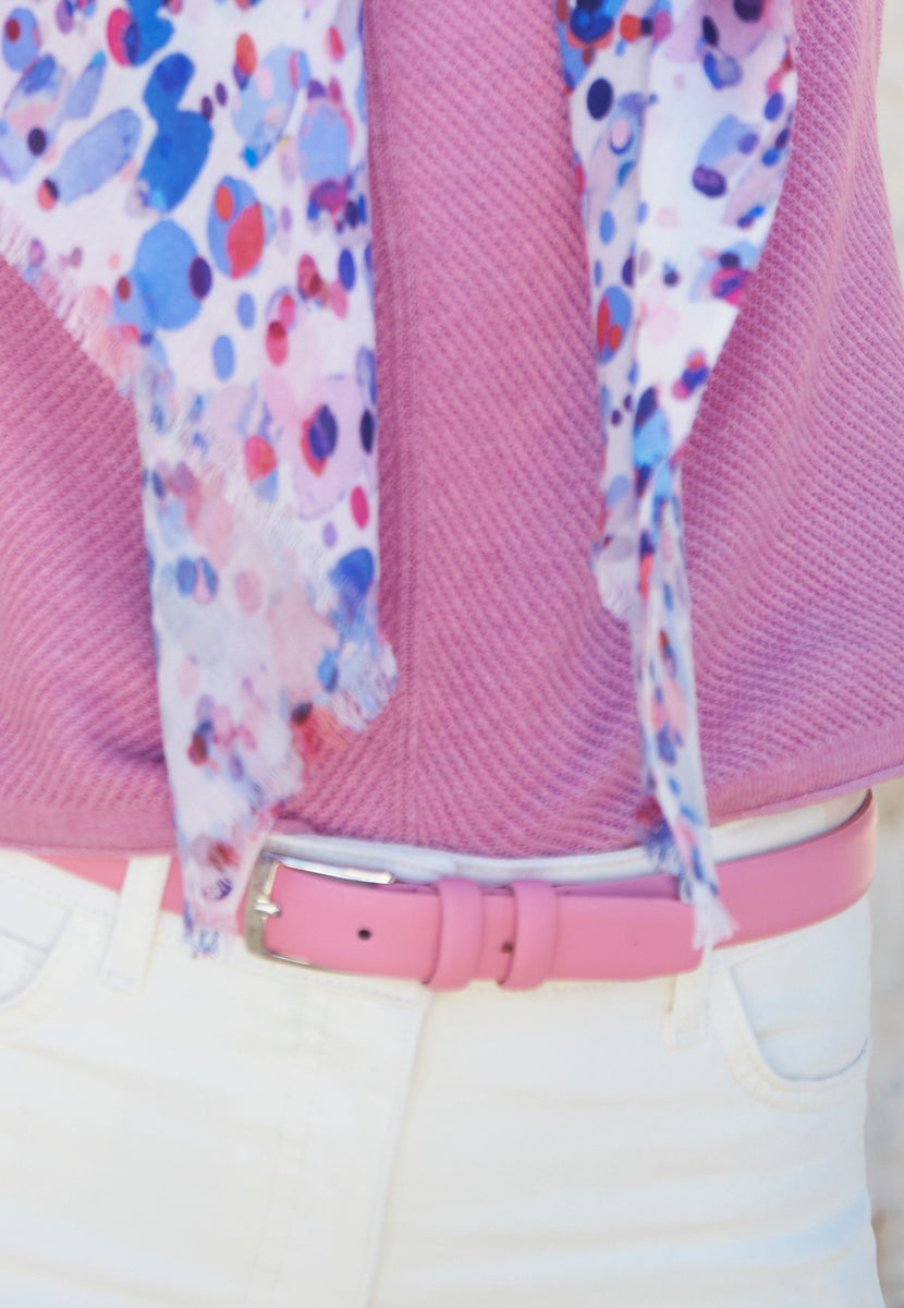 Leather Belt - Rose Pink