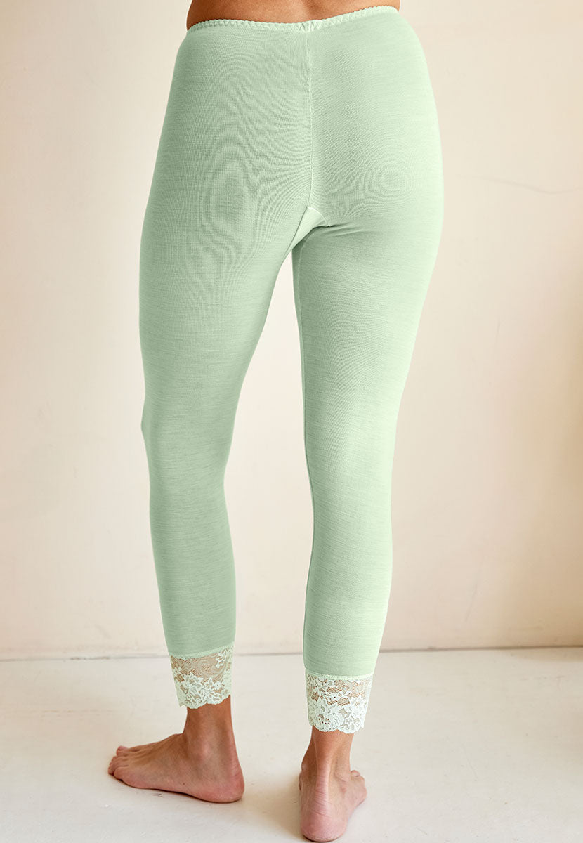 Rosella Merino Thermal Long Johns - Pale Mint Back View