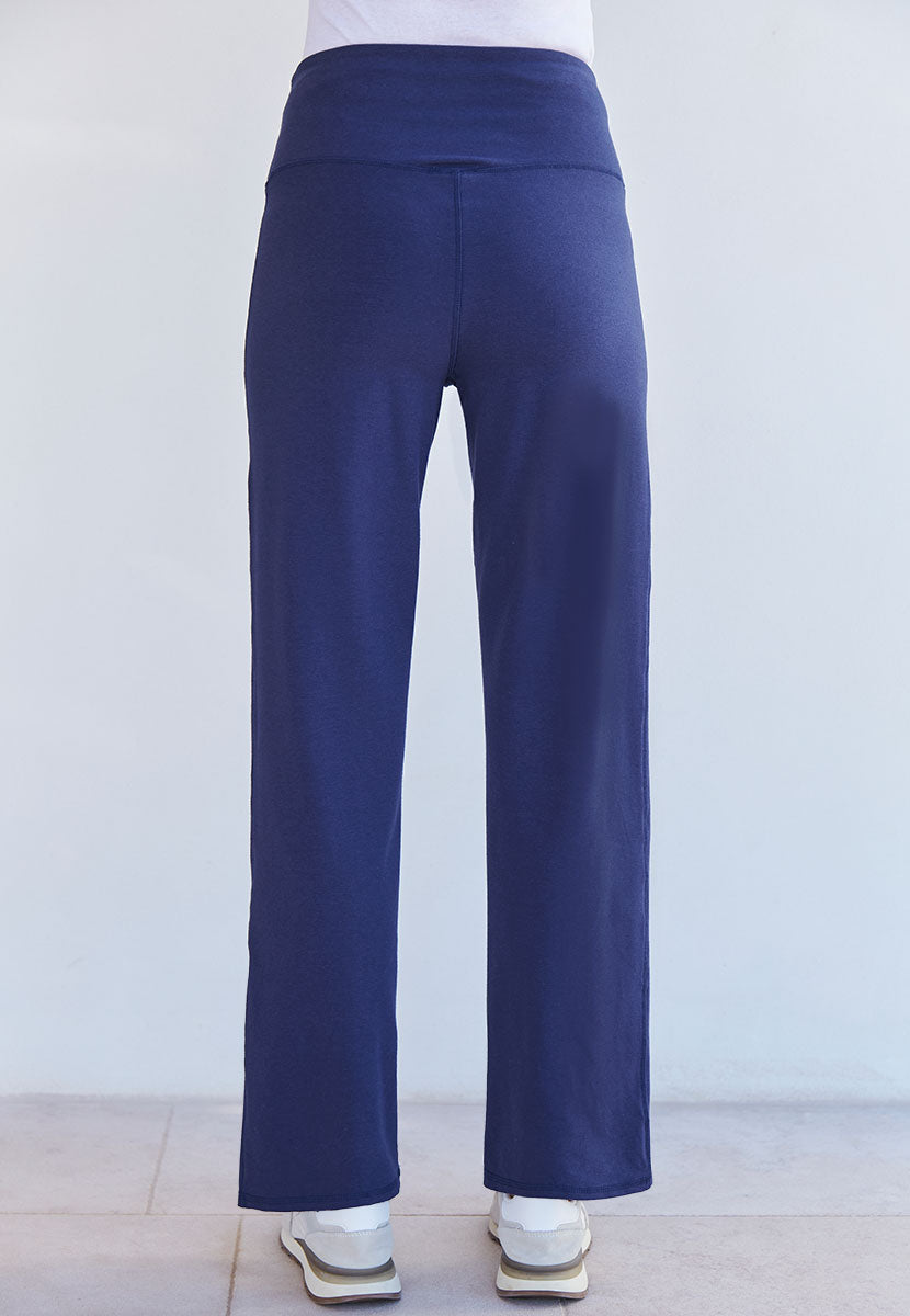 Rosie Straight Leg Bamboo Trouser - Navy