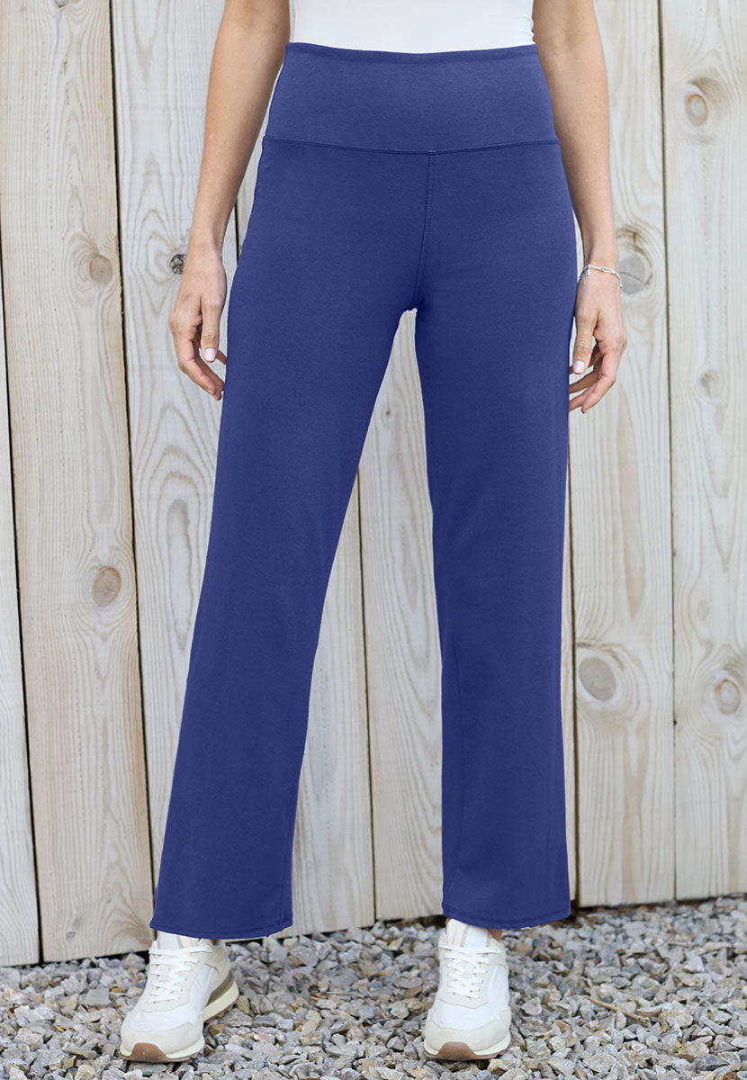 Rosie Straight Leg Bamboo Trouser - Navy Alternative View