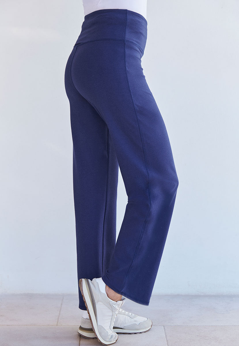 Rosie Straight Leg Bamboo Trouser - Navy
