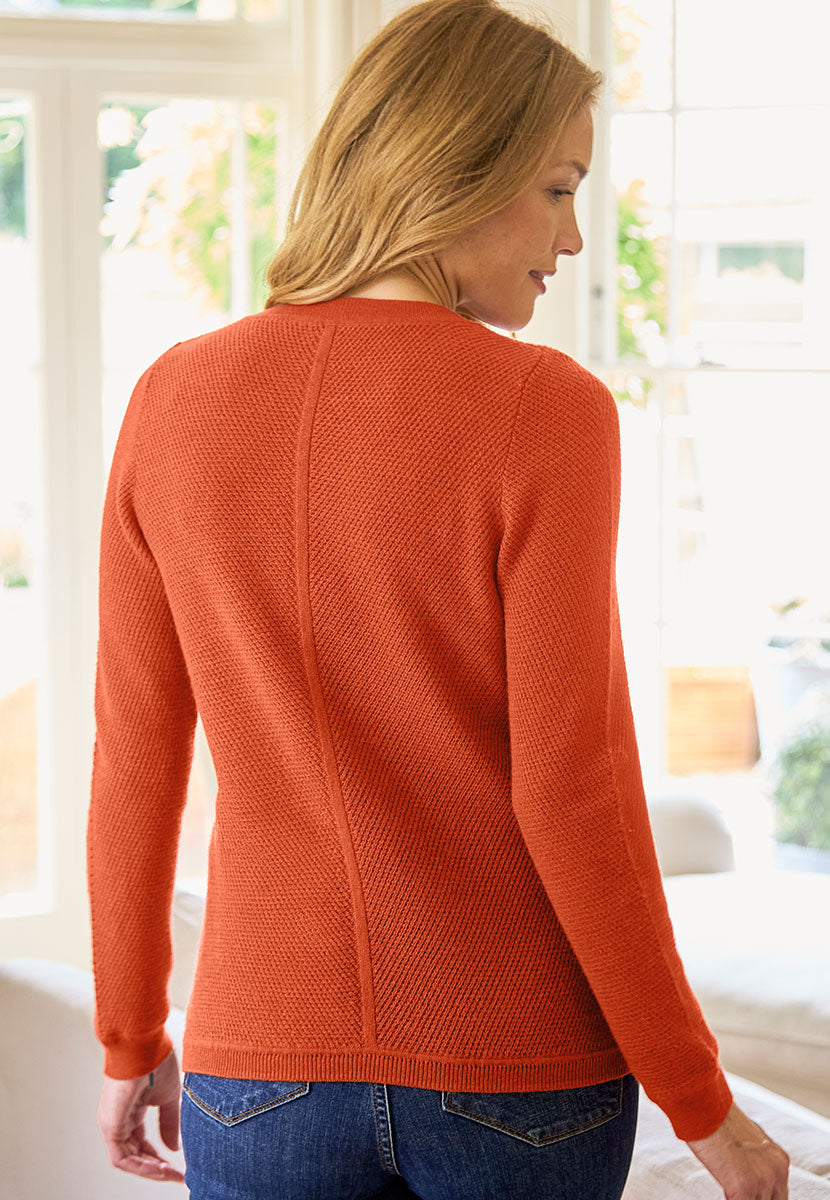 Saffie Merino Lambswool Jumper - Deep Terracotta