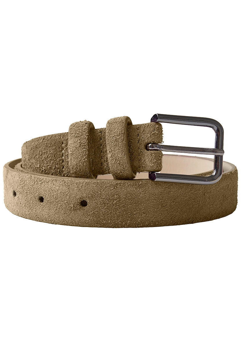Suede Leather Belt - Soft Khaki