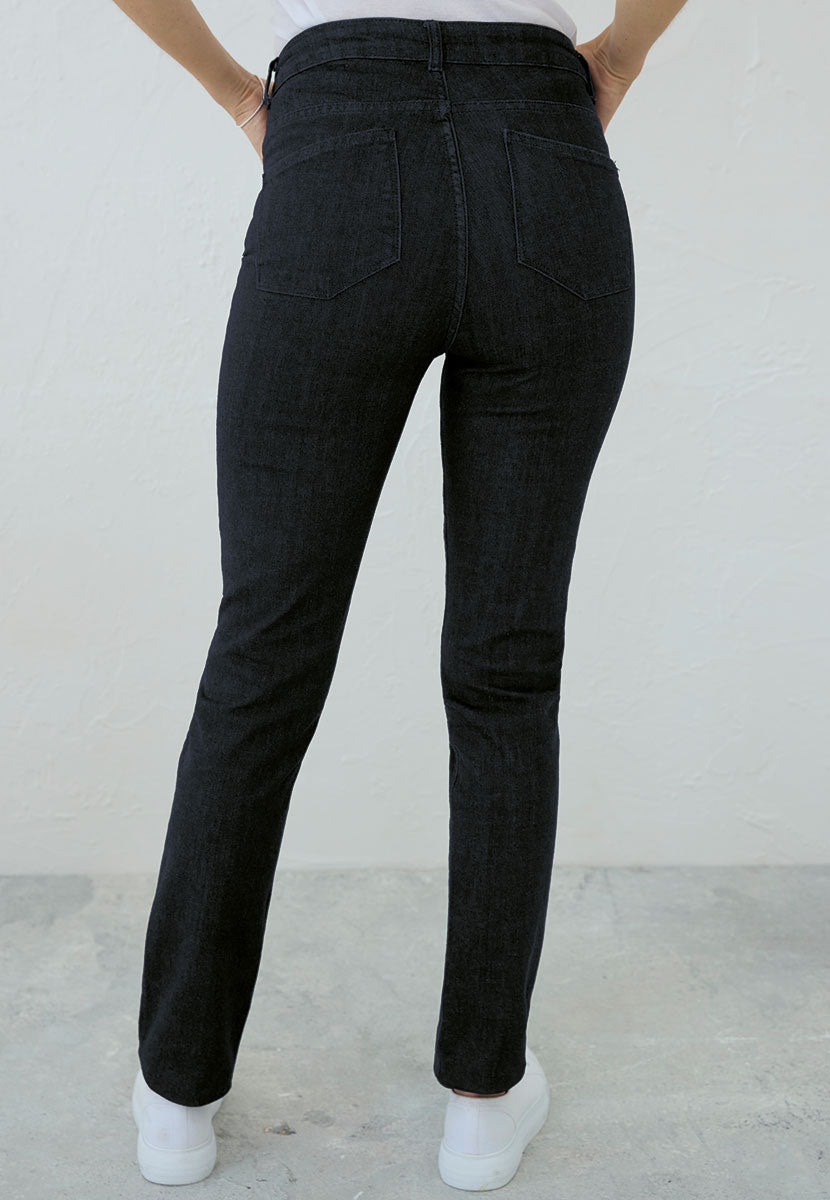  Sophia Slim Leg Jean - Black Back View