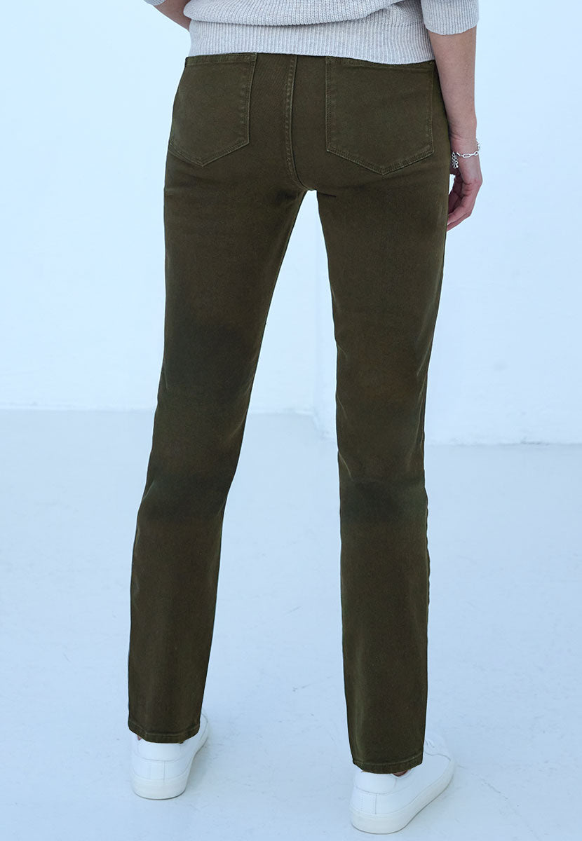 Sophia Slim Leg Jean - Dark Olive