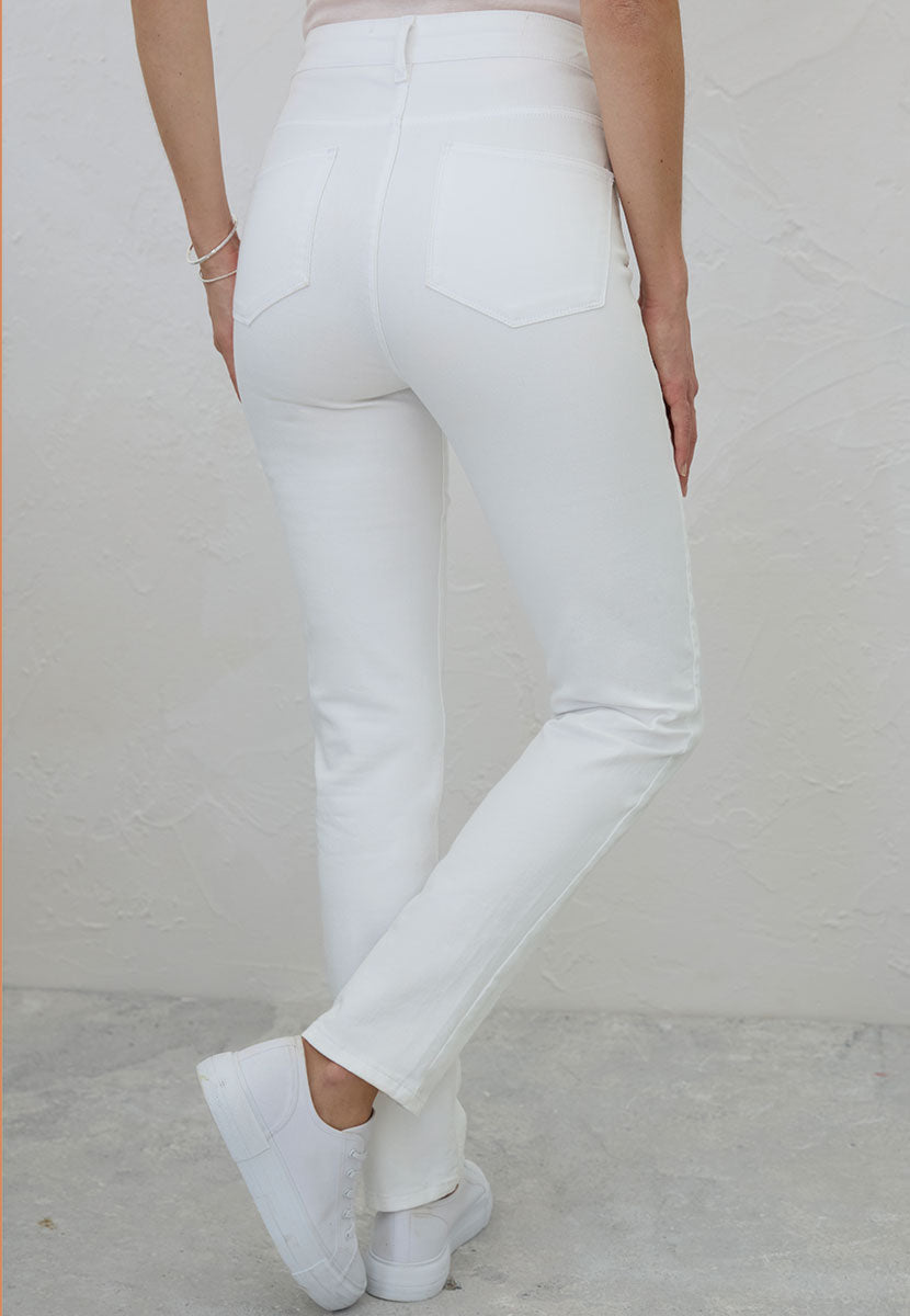 Sophia Slim Leg Jean - White Back View