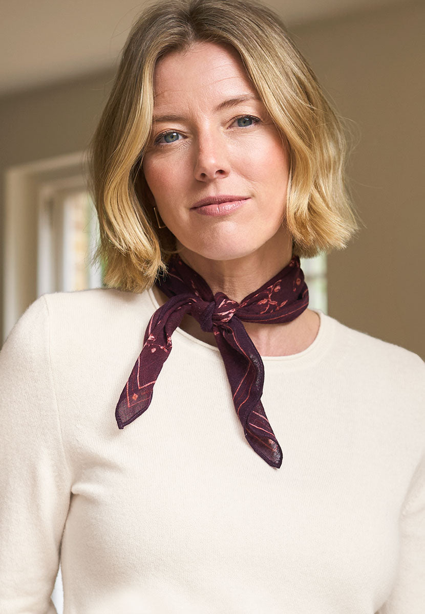 Square Wool Scarf - Elba Floral Print