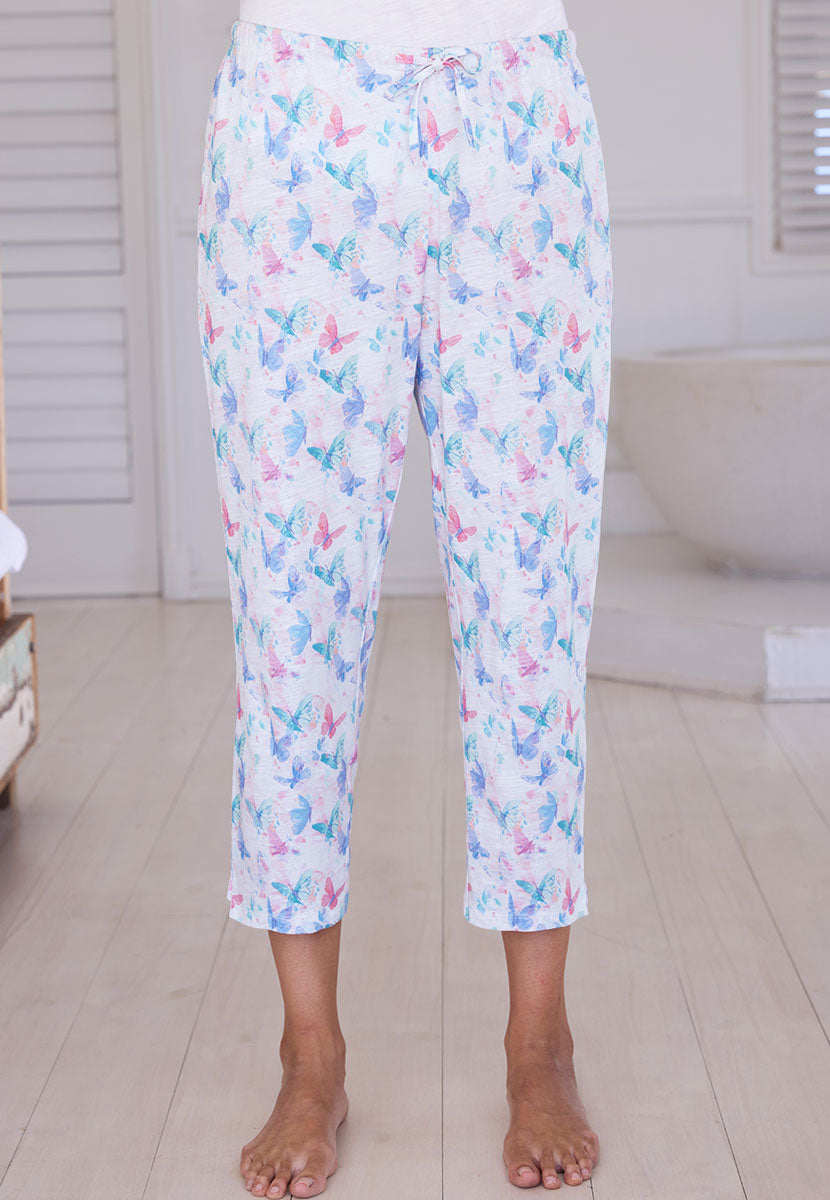 Stella Short Sleeve Pure Cotton Pyjama Set - Papillon Print