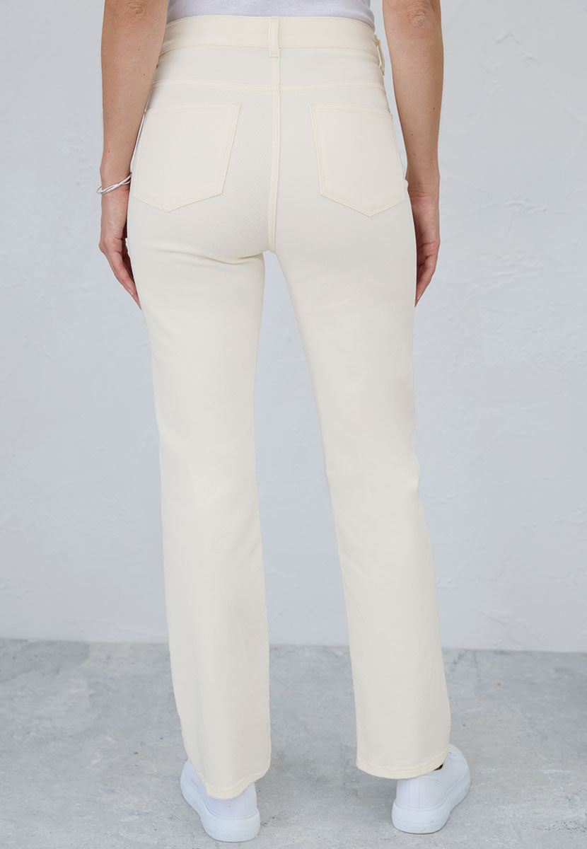  Stevie Straight Leg Jean - Ecru Back View