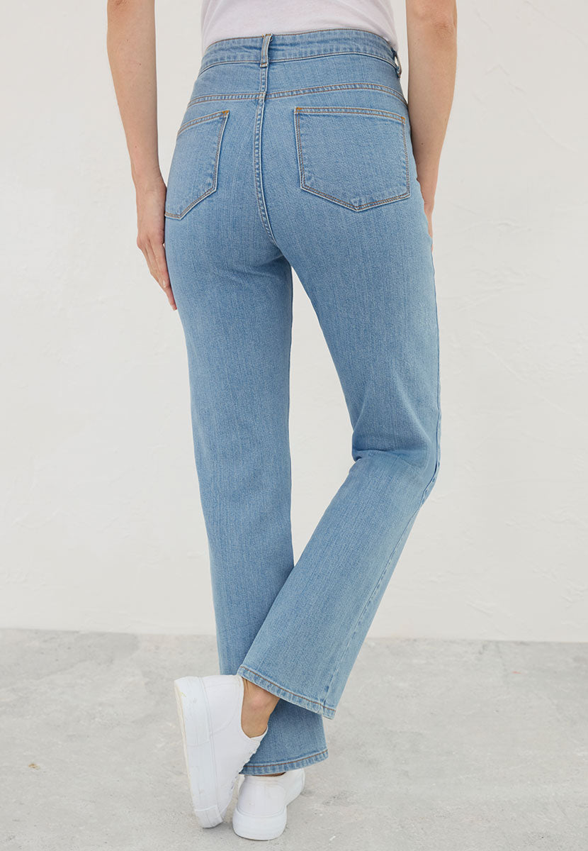 Stevie Straight Leg Jean - Light Denim Back View