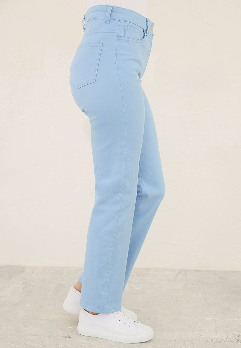 Stevie Straight Leg Jean - Soft Blue Side View