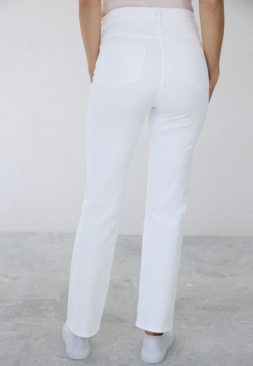 Stevie Straight Leg Jean - White Back View
