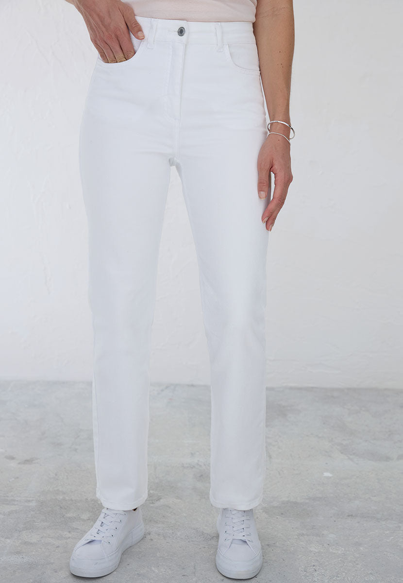 Stevie Straight Leg Jean - White