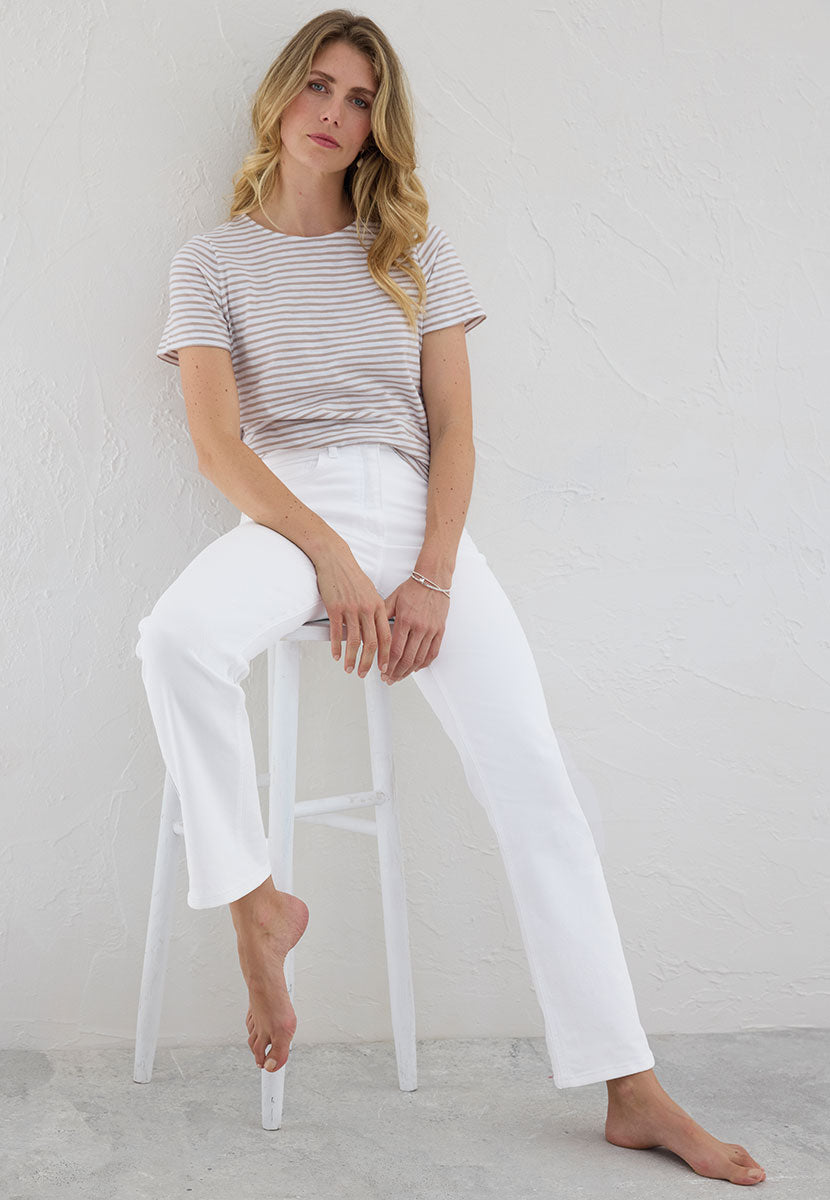 Stevie Straight Leg Jean - White Front Alt