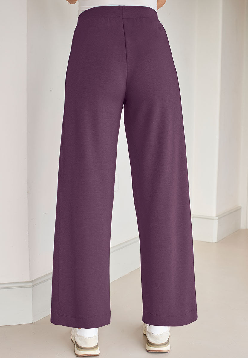 Susannah Leisure Co-ord Trouser - Blackcurrant Back View