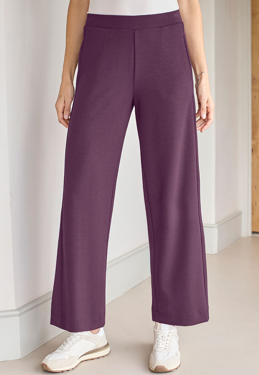 Susannah Leisure Co-ord Trouser - Blackcurrant Front Alt View