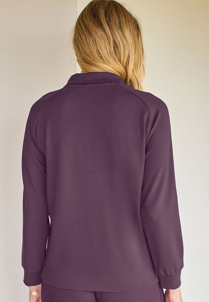 Susannah Leisure Co-ord Top - Blackcurrant Back View