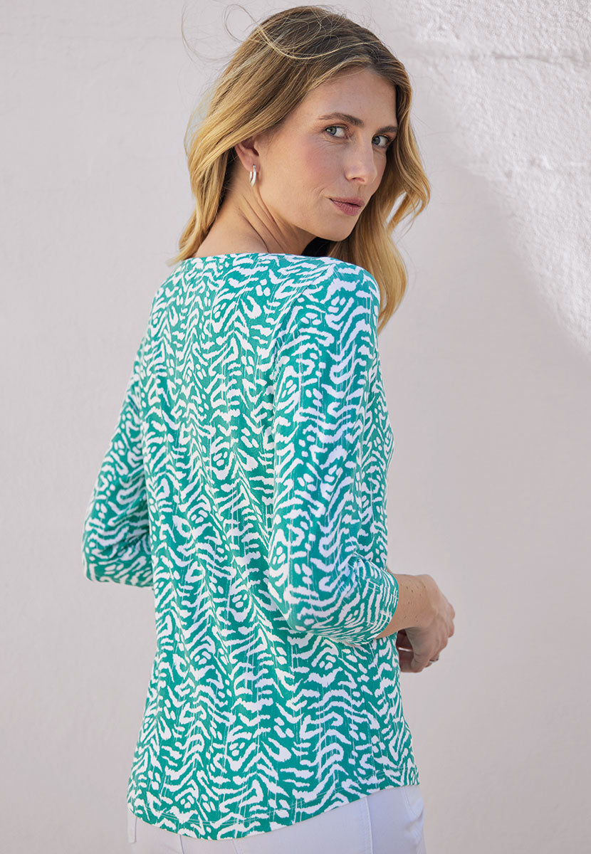 Suzi Cotton Top - Apple Green Back View