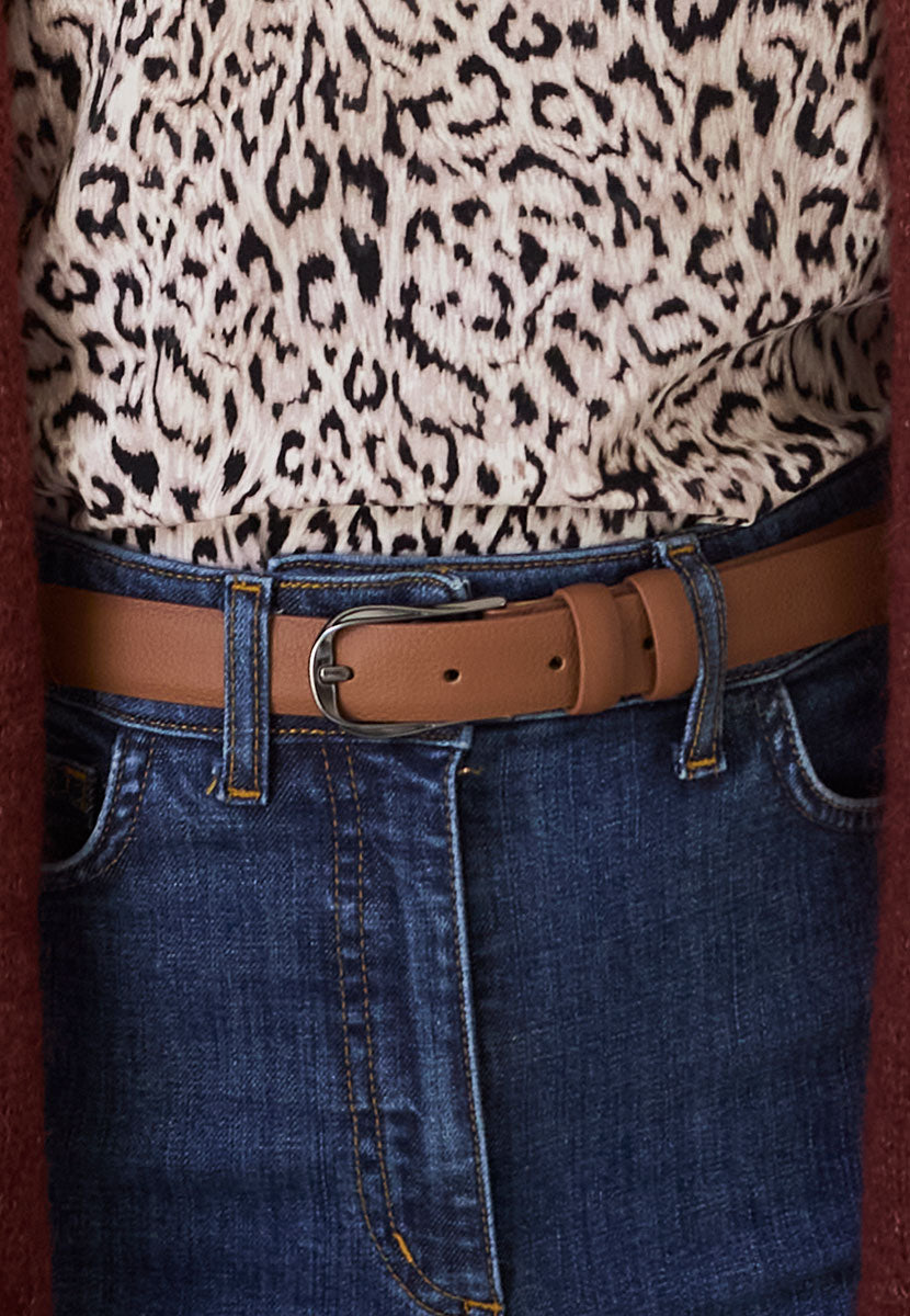 Leather Belt - Tan Front View