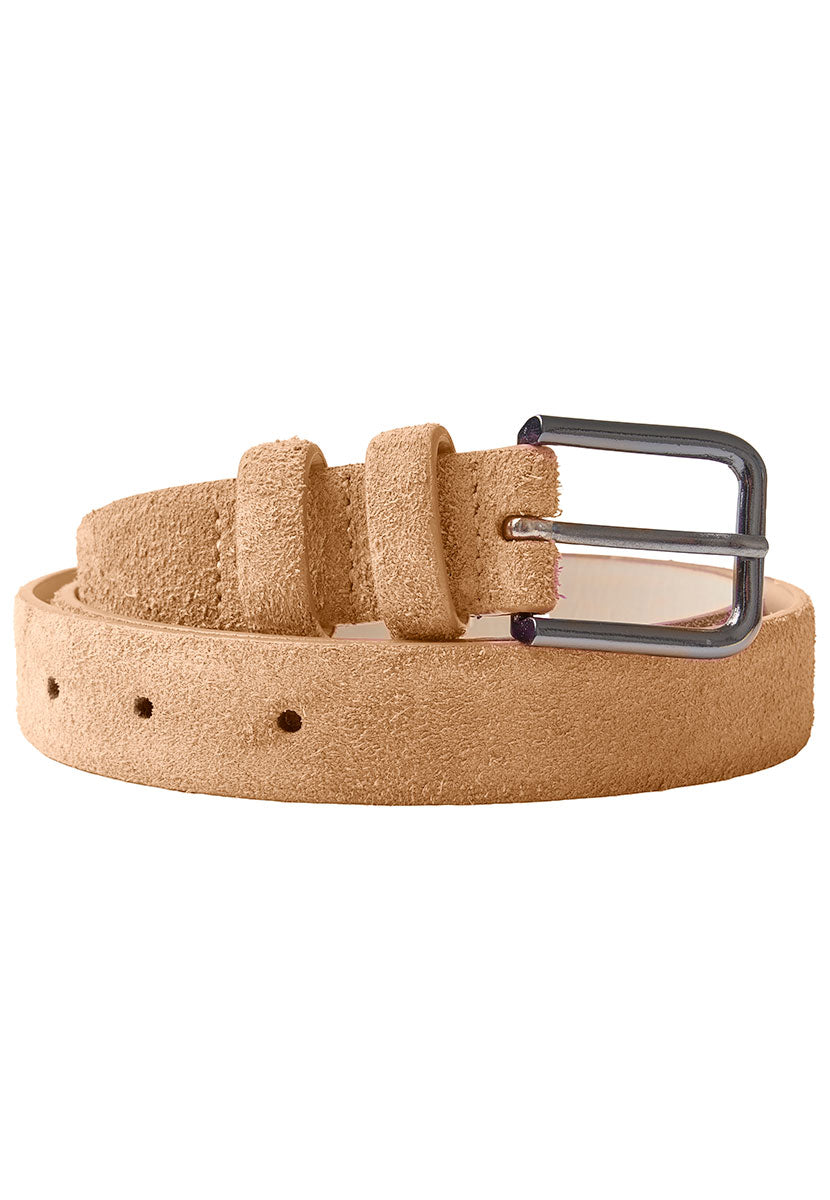 Suede Leather Belt - Tan