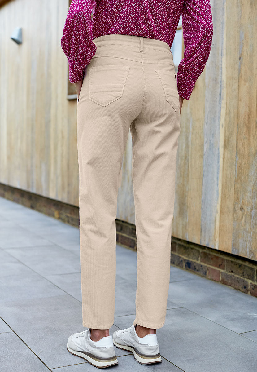 Sue Cord Jogger - Ecru Back View