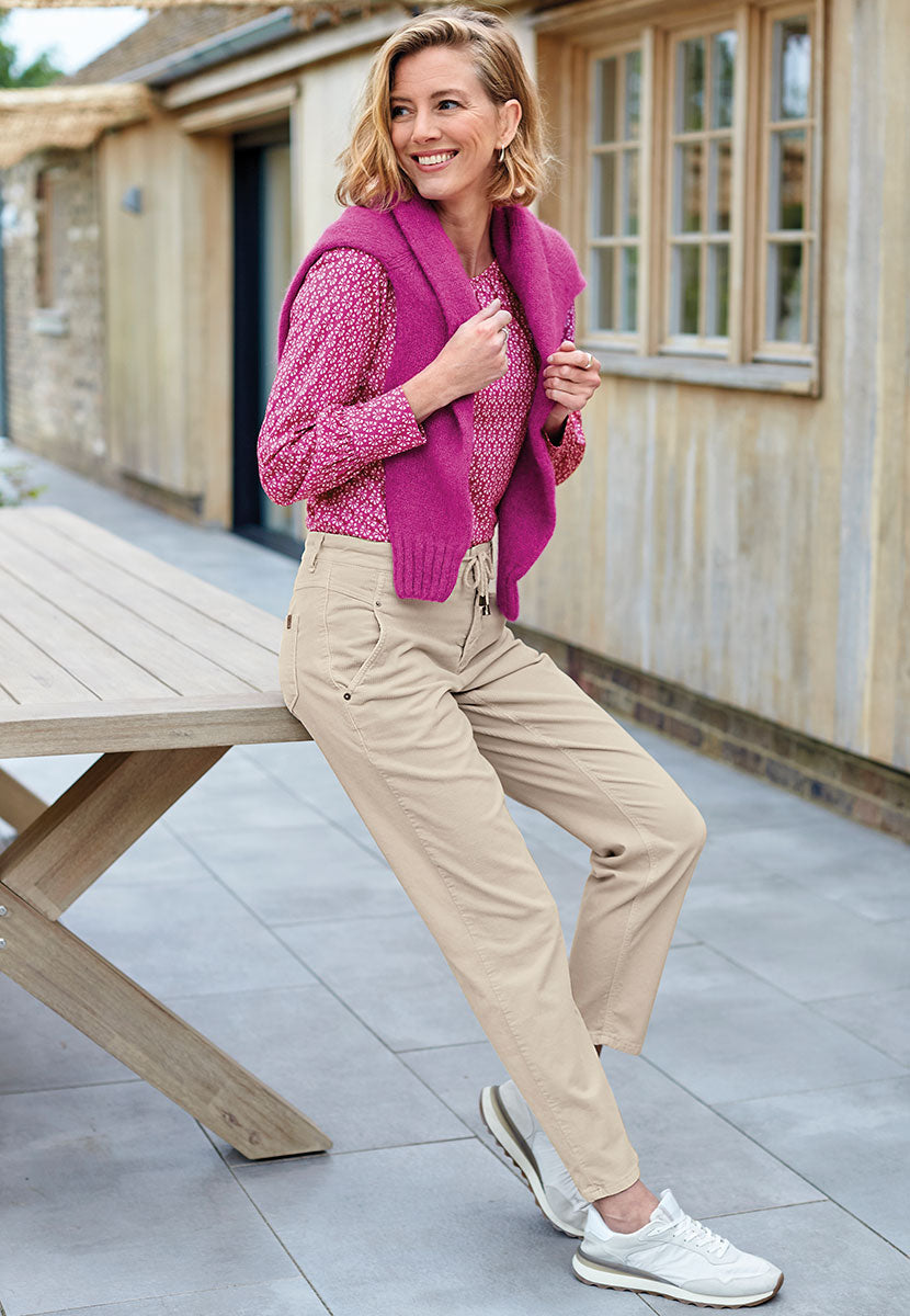 Sue Cord Jogger - Ecru