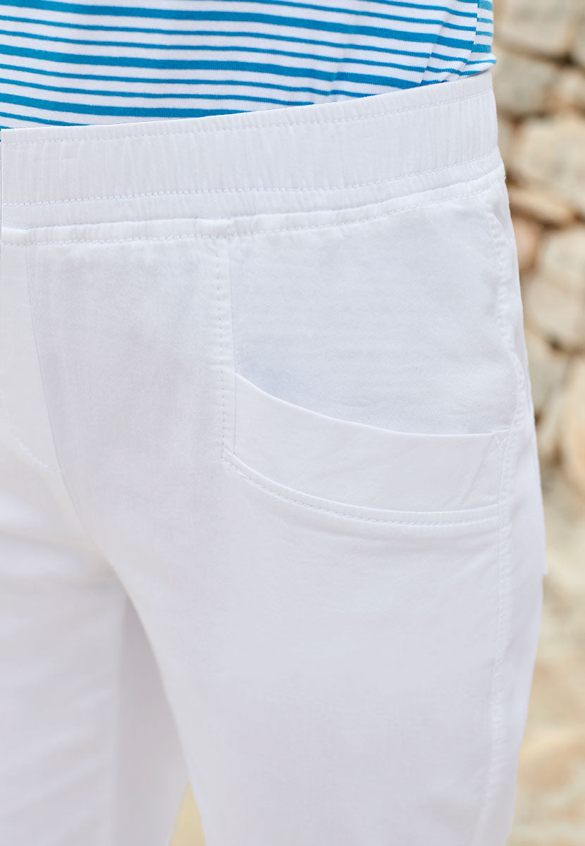TONI Sue Wide Leg Cropped Trouser - White