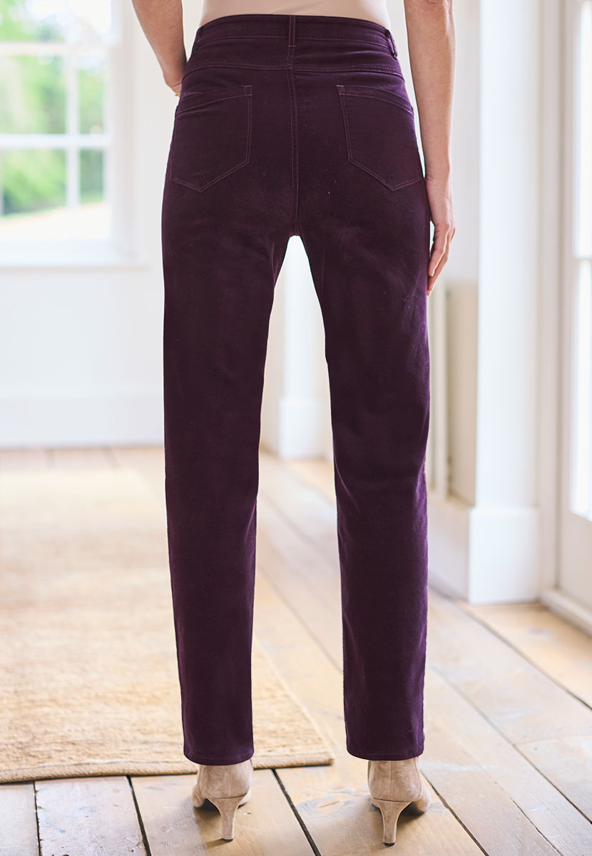 Vanessa Velvet Jean Blackcurrant Back View