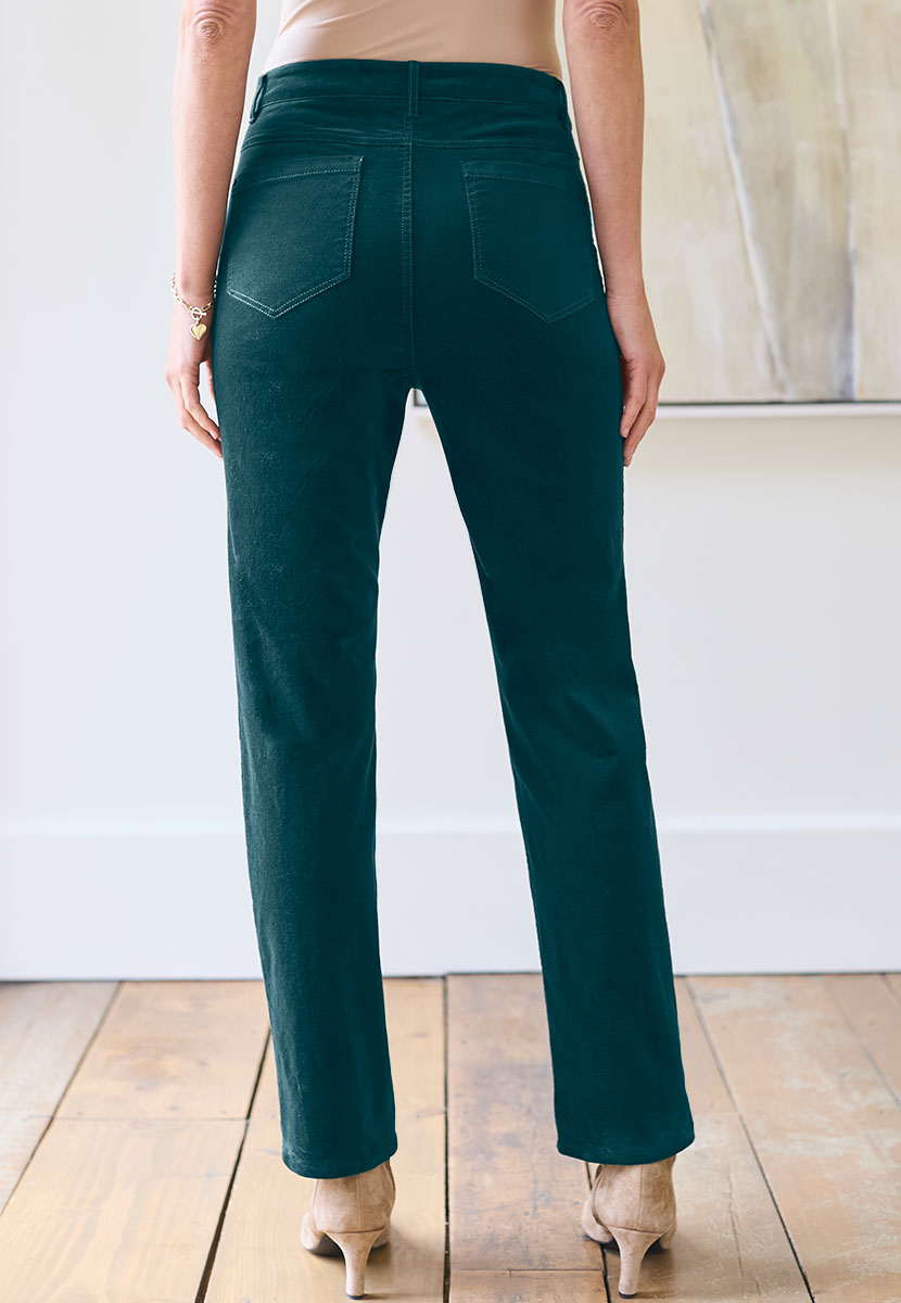 Vanessa Velvet Jean Winter Teal Back View