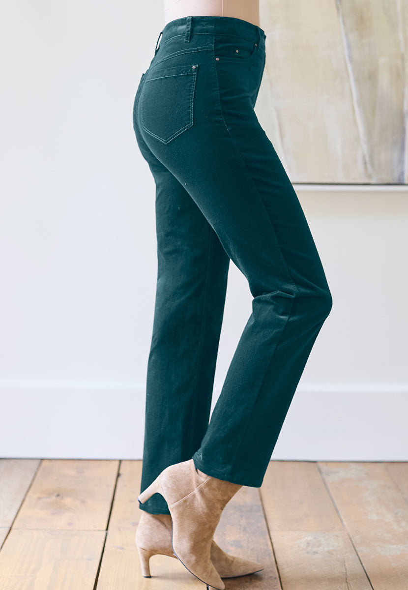 Vanessa Velvet Jean Winter Teal Side View