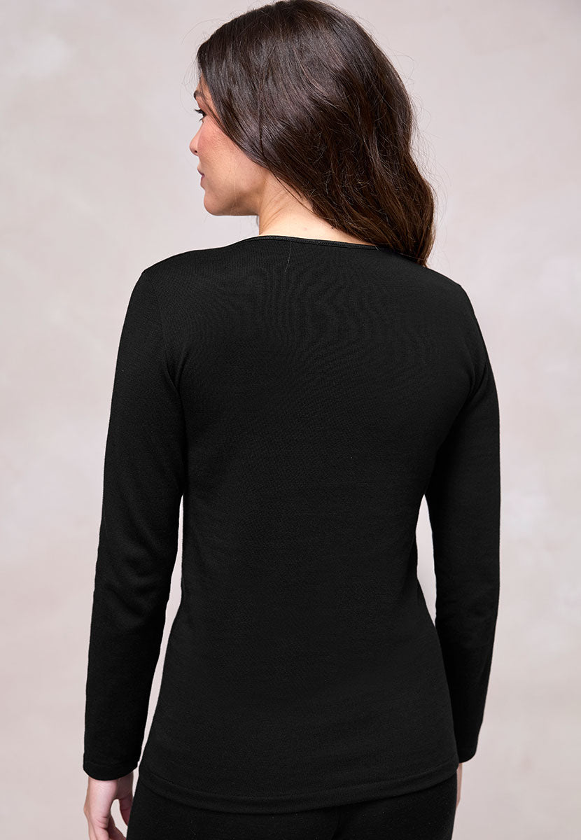 Verona Thermal Long Sleeve Vest - Black