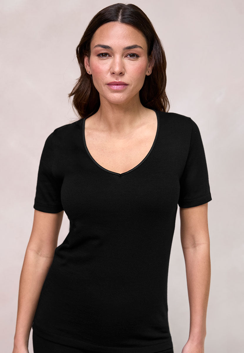 Verona Thermal Short Sleeve Vest - Black