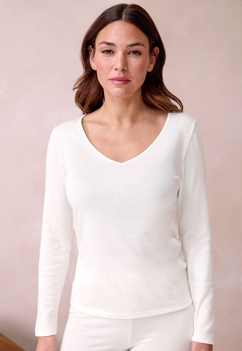 Verona Thermal Long Sleeve Vest - Ivory