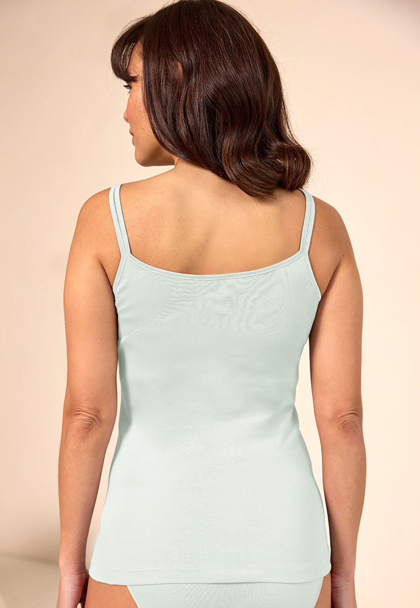 Viola Superior Cotton Lace Camisole - Soft Opal