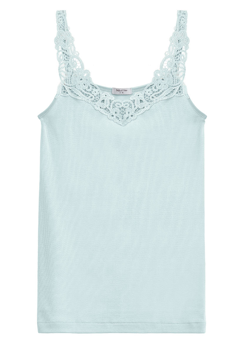 Viola Superior Cotton Lace Camisole - Soft Opal