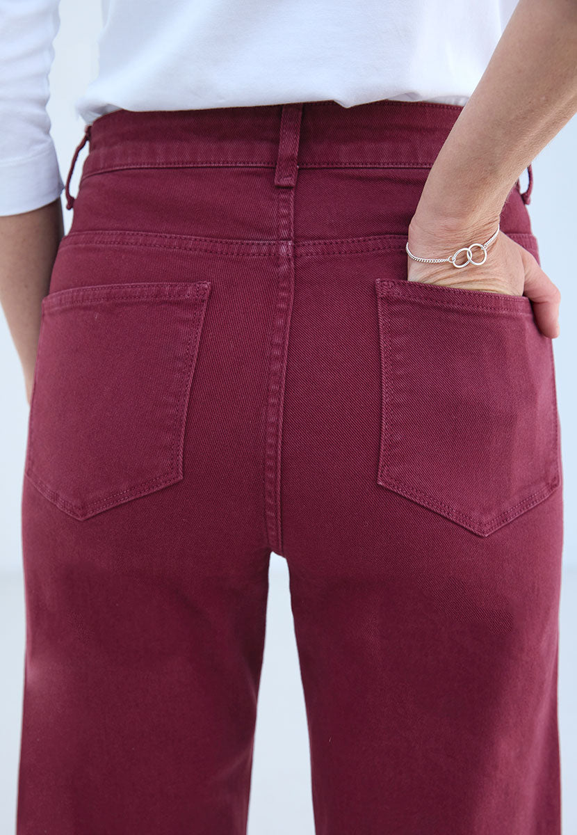 Willow Wide Leg Jean - Deep Berry