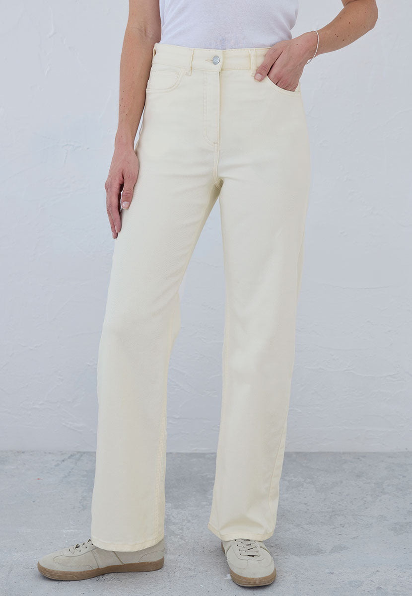 Willow Wide Leg Jean - Ecru