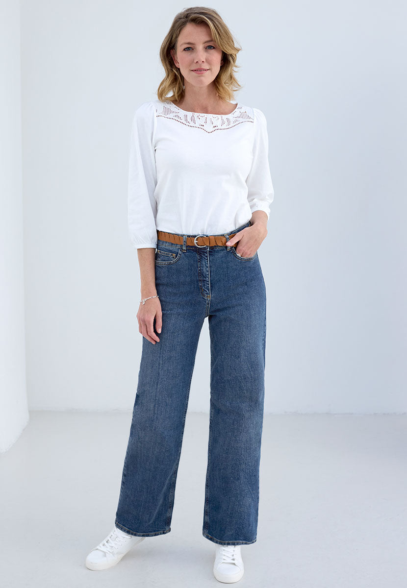Willow Wide Leg Jean - Mid Denim