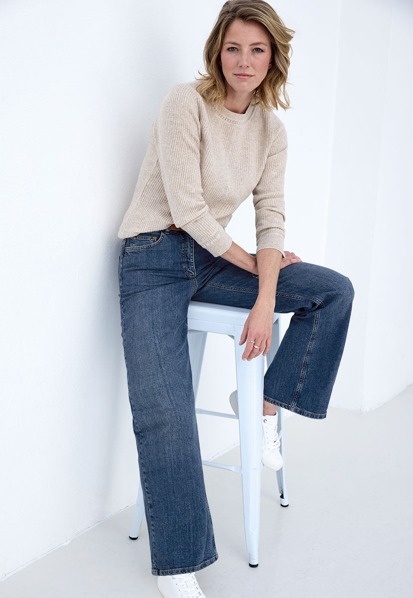 Willow Wide Leg Jean - Mid Denim
