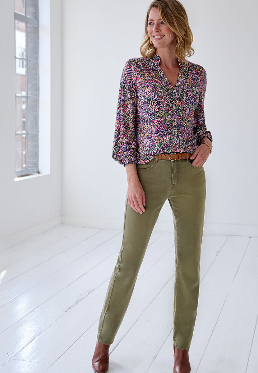 BRAX Winter Dream Mary Slim Fit Trouser - Khaki