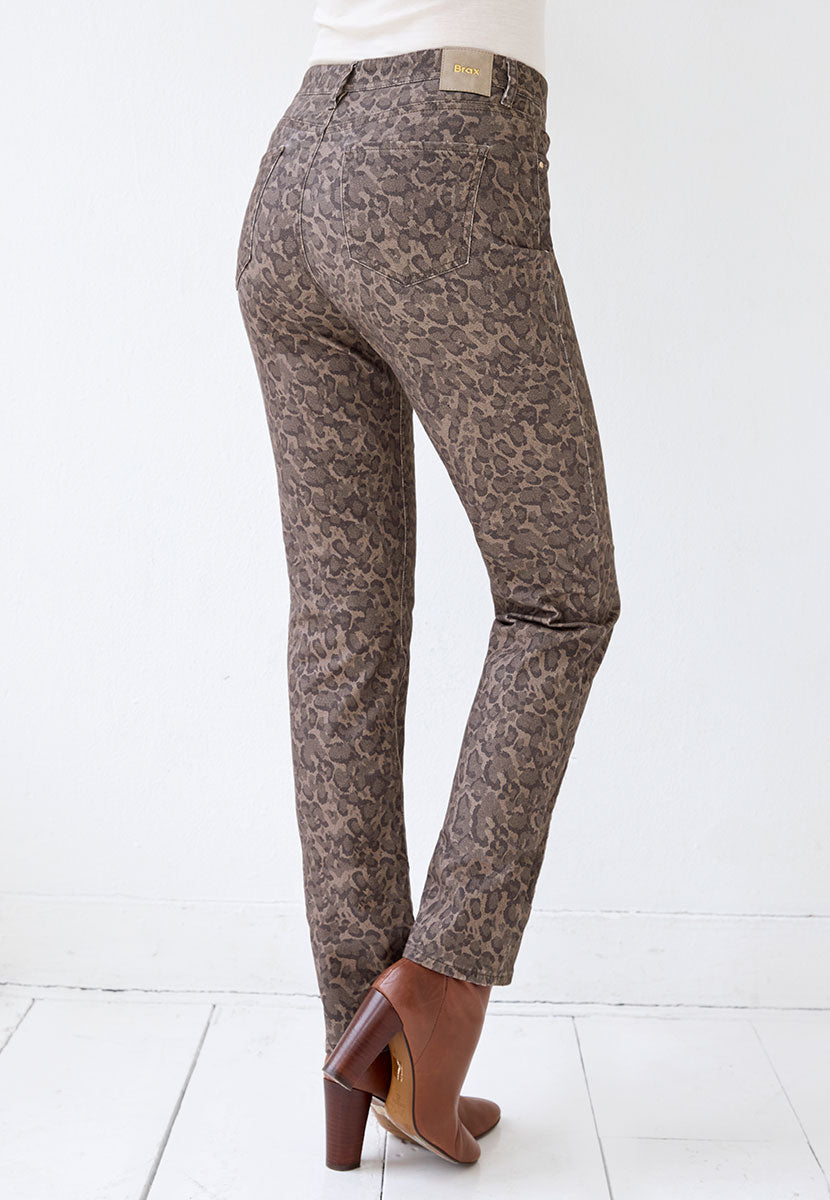 BRAX Winter Dream Mary Fit Trouser - Leopard Print