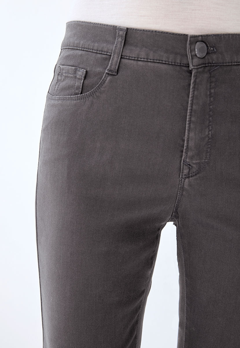 BRAX Winter Dream Carola Fit 30 Inch Leg Trouser - Smoke Dark Grey Soft Smart Cashmere Touch Trouser Light and Warm Yarn For Great Shape Retention Detail View