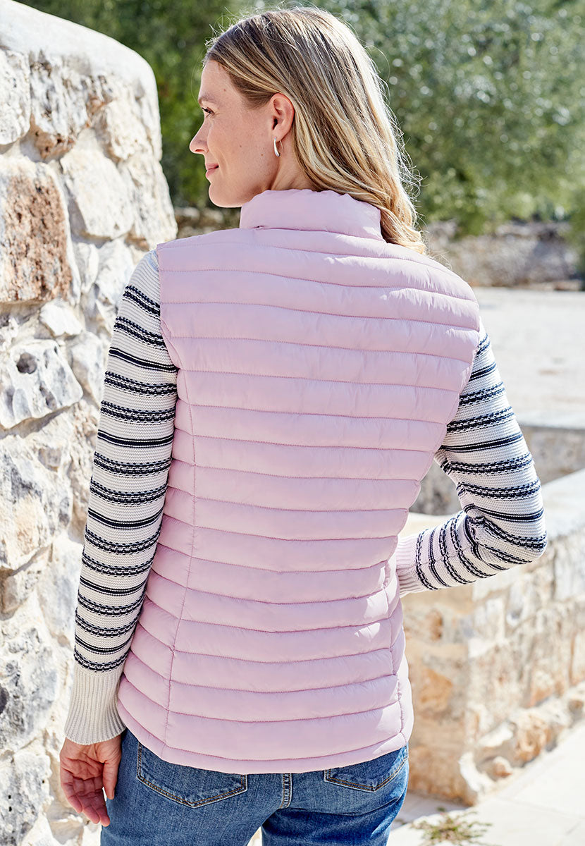Zoe Padded Gilet - Soft Pink Back View