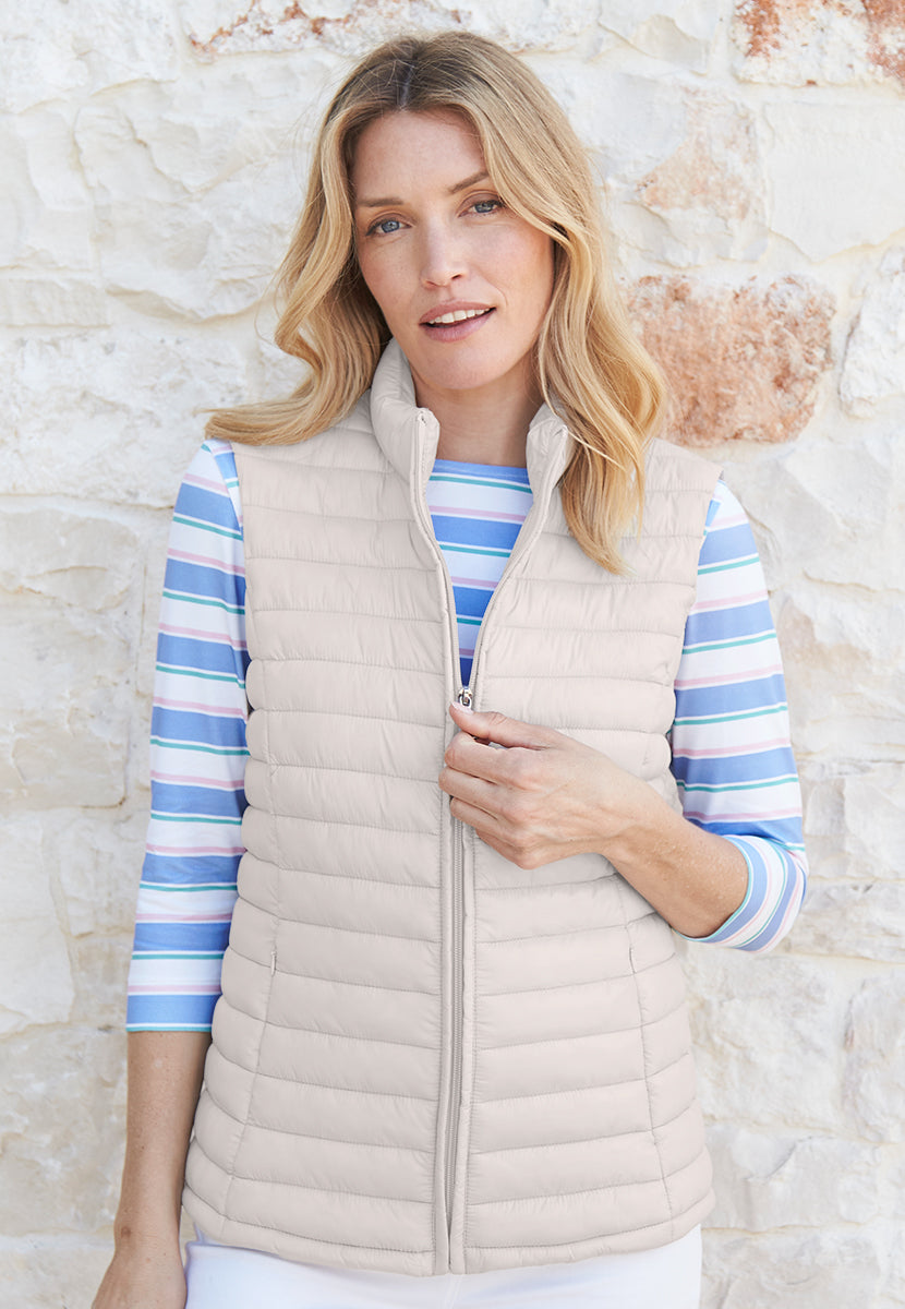 Zoe Padded Gilet - Pearl White