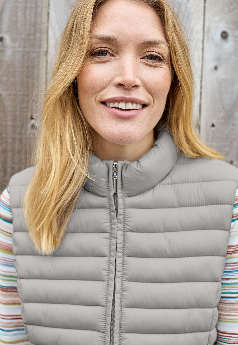 Zoe Padded Gilet - Silver Grey