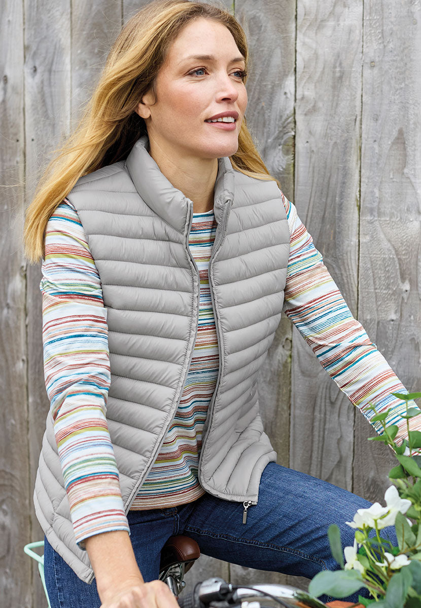 Zoe Padded Gilet - Silver Grey