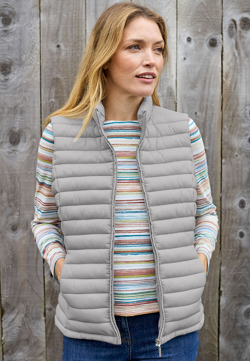 Zoe Padded Gilet - Silver Grey