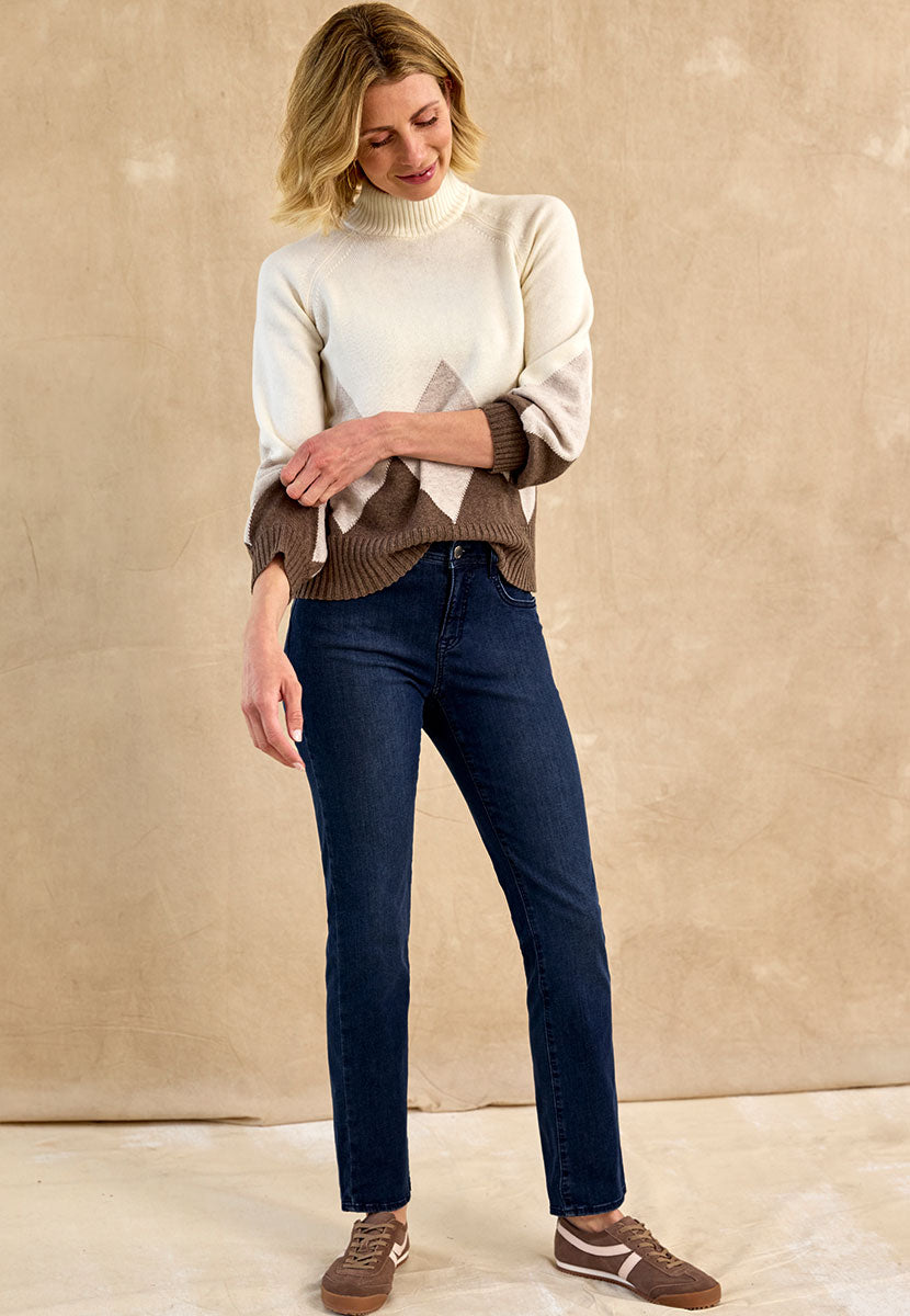 BRAX Premium Denim Carola Dark Denim Front View